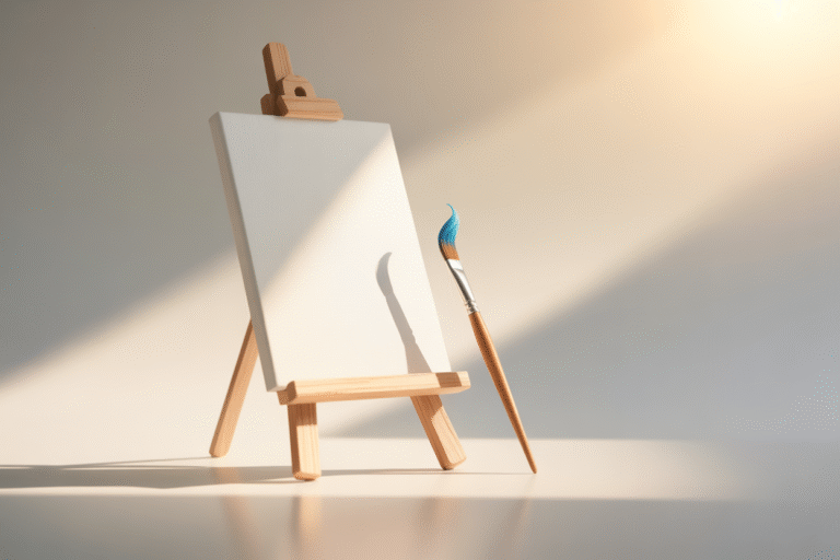 <prompt></p>


<p>A minimalist art scene of a single, open blank canvas on an easel bathed in soft morning light symbolizing a new day’s potential; beside it a delicate paintbrush with a small stroke of bright, hopeful color on the canvas. The background is clean and light with gentle gradients, evoking calm and possibility, embodying the theme of daily personal growth as a fresh start and creative journey.</p>


</prompt>


<alt>blank canvas inspiration